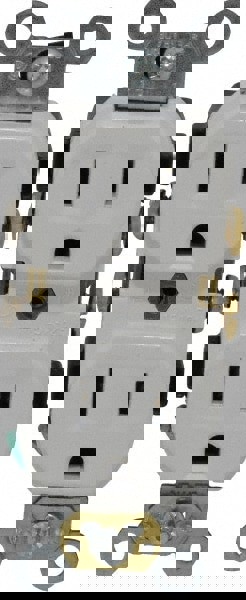 Straight Blade Duplex Receptacle: NEMA 5-15R, 15 Amps, Self-Grounding